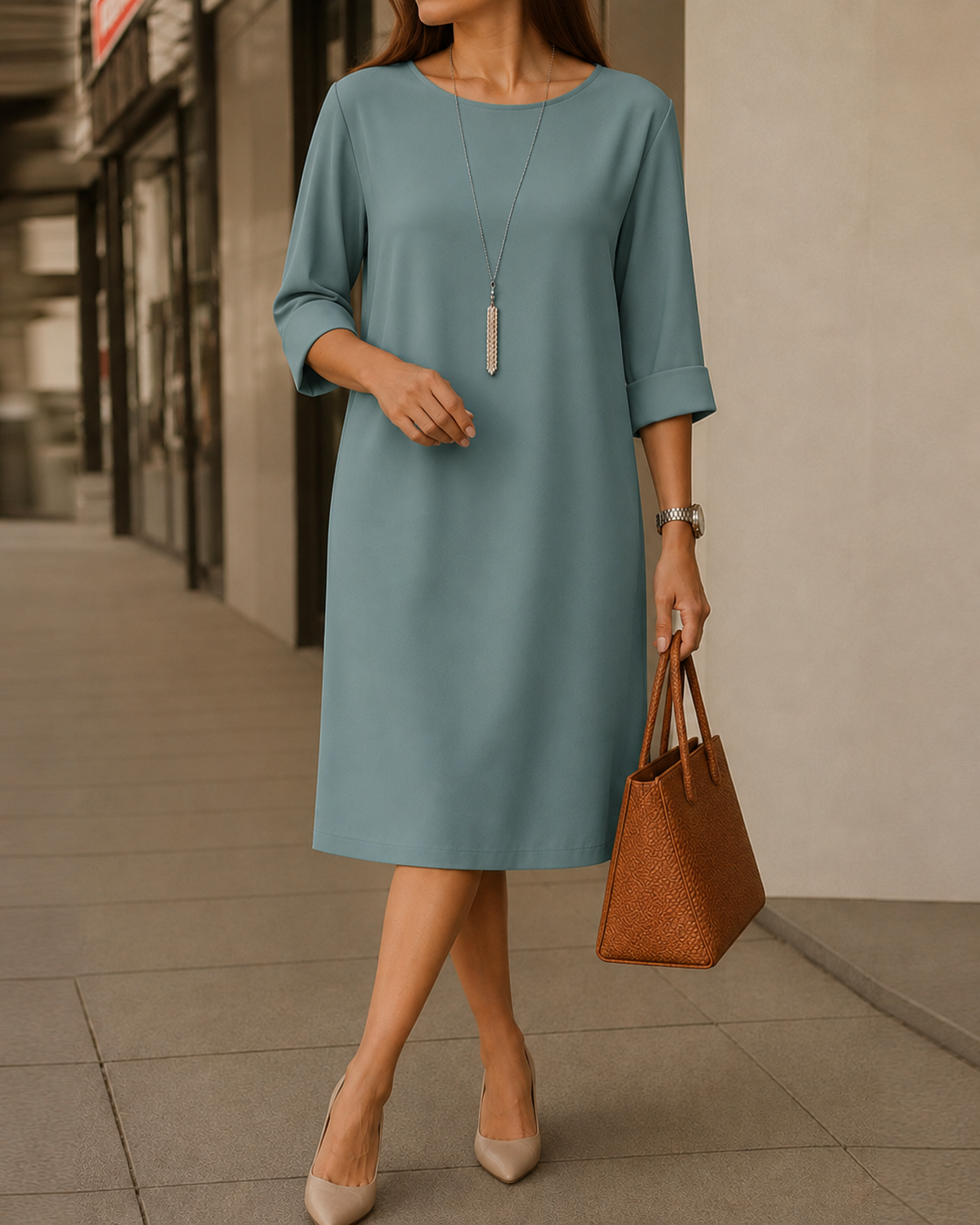 Odette Tummy-Concealing Midi Dress