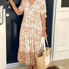 Remington | Graceful Floral V-Neck Dress