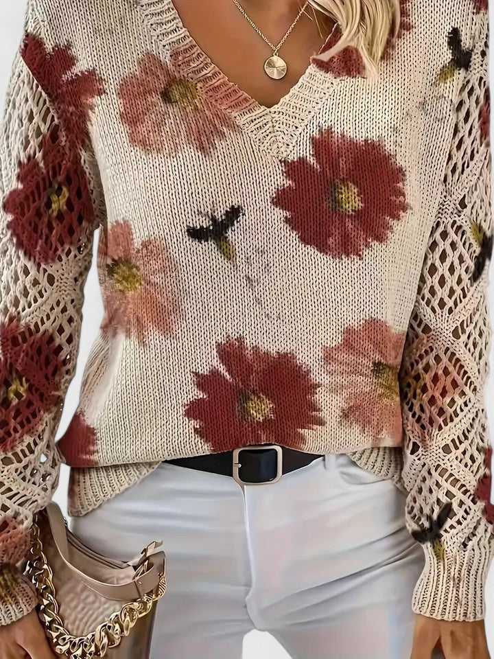 Kaiti™ - Elegant Floral Sweater