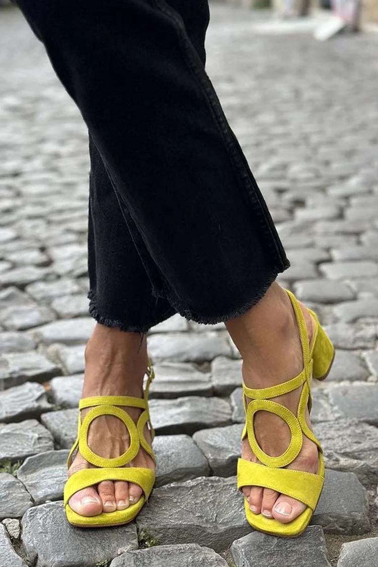 Winnie | Vintage Circle Heel Sandals