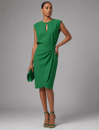 Rochelle™ Tummy-Concealing Draped Midi Dress