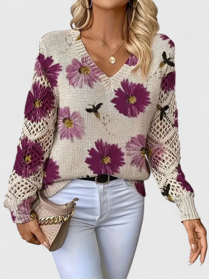 Kaiti™ - Elegant Floral Sweater