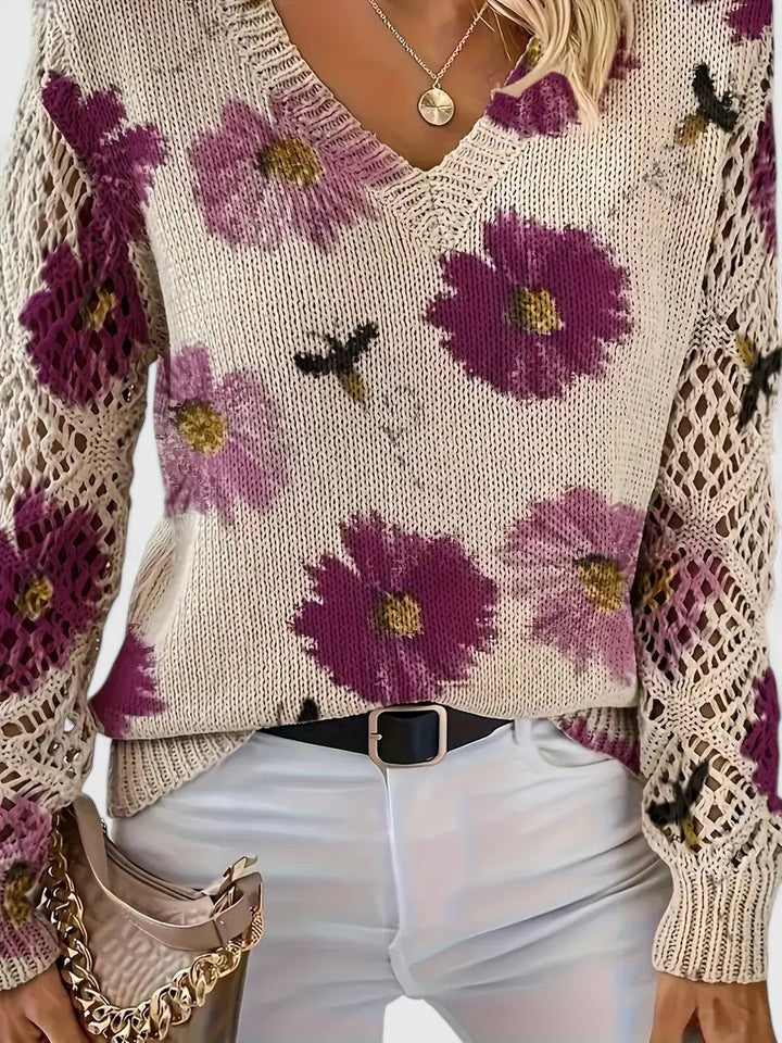 Kaiti™ - Elegant Floral Sweater