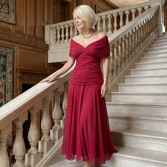 Faye | Off-Shoulder Flow Midi Dress