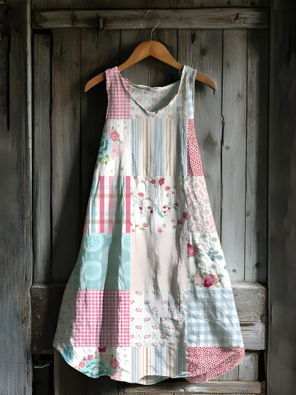 Cottage Patchwork Art Tank Dress
