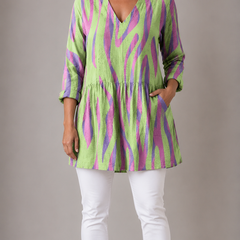 Lyla | Long Blouse with V-Neck