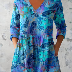 April | Long Blouse with V-Neck