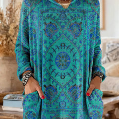 Alice™ Retro Ethnic Print Hooded Tunic