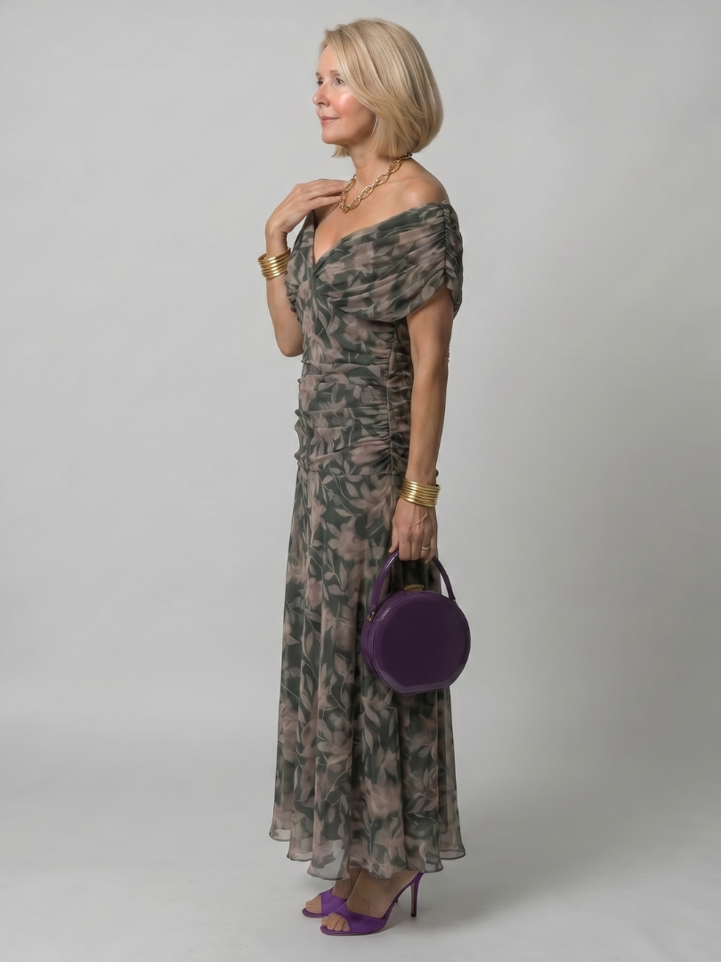 Faye | Off-Shoulder Flow Midi Dress