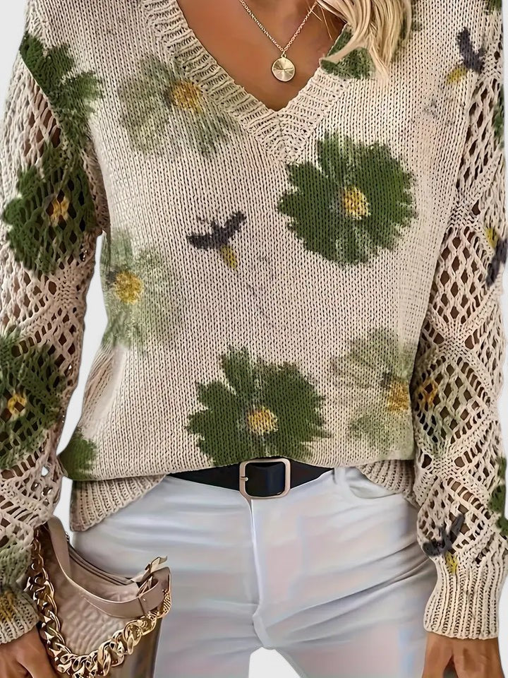 Kaiti™ - Elegant Floral Sweater