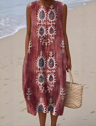 Haley™ | Sleeveless Boho Midi Dress