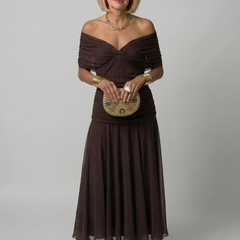 Faye | Off-Shoulder Flow Midi Dress