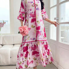 Leah™ | Floral Print Ruffle Dress