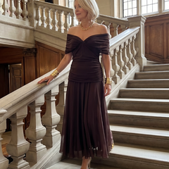 Faye | Off-Shoulder Flow Midi Dress