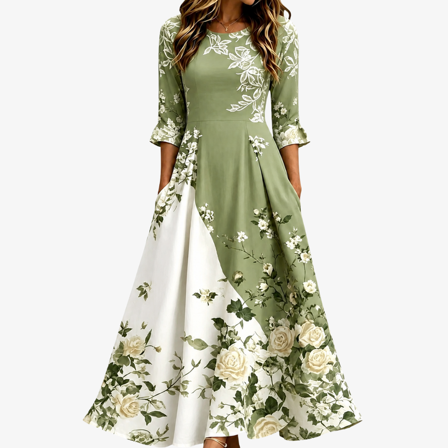 Sage Rose Garden Maxi Dress