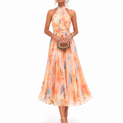 Luciana™ Watercolor Halter Maxi Dress