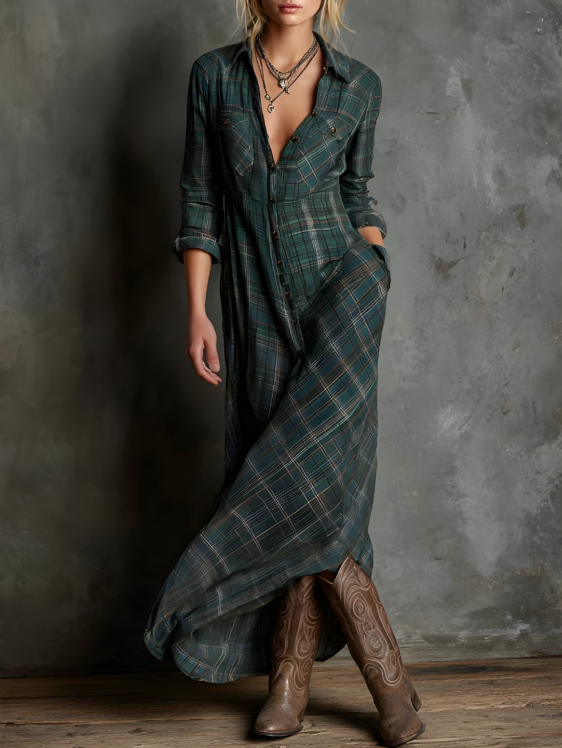 Cassandra™ Plaid Maxi Dress
