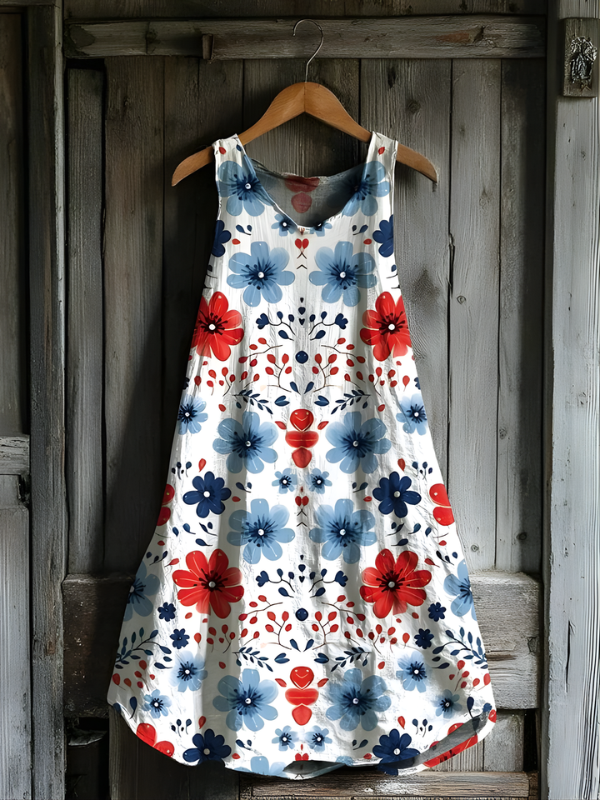 Summer Bloom Art Tank Dress