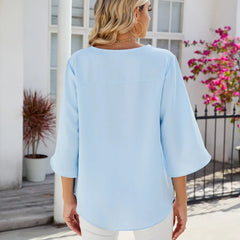 Jadzia™ Relaxed V-Neck Blouse