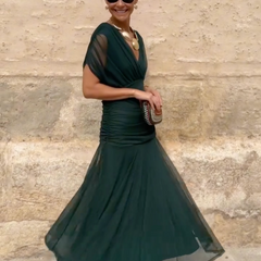Emelia™ Elegant V-Neck Maxi Dress