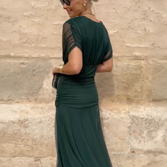 Emelia™ Elegant V-Neck Maxi Dress