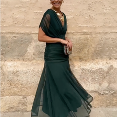 Emelia™ Elegant V-Neck Maxi Dress
