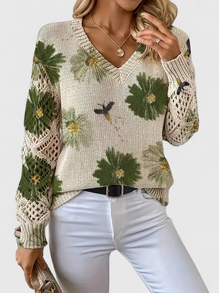 Kaiti™ - Elegant Floral Sweater