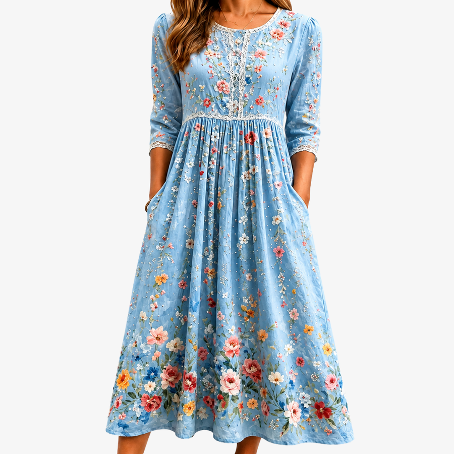 Celeste | Floral Pocket Midi Dress
