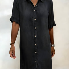 Katie | Effortlessly Flattering Ruched Denim Dress
