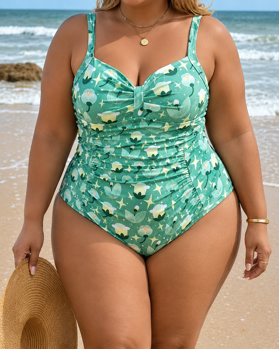 Erin | Plus Size Ruched One-Piece Swimsuit