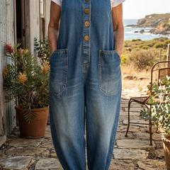 Lettie™ Vintage Washed Denim Dungaree