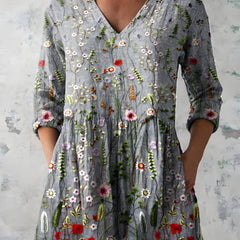 Audrey | Long Blouse with V-Neck