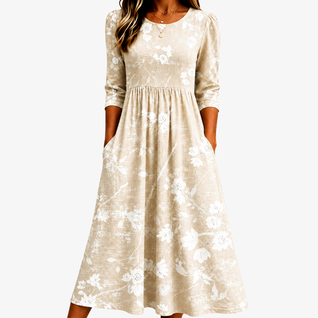 Elsie | Floral Pocket Midi Dress