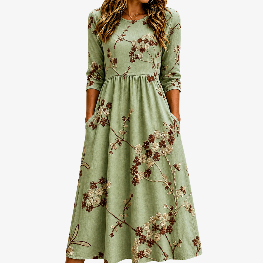 Meadow | Floral Pocket Midi Dress