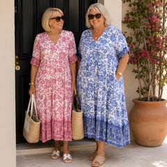 Remington | Graceful Floral V-Neck Dress