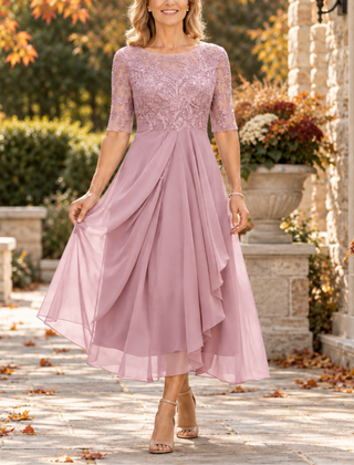 Avi Lace Bodice Draped Midi Dress