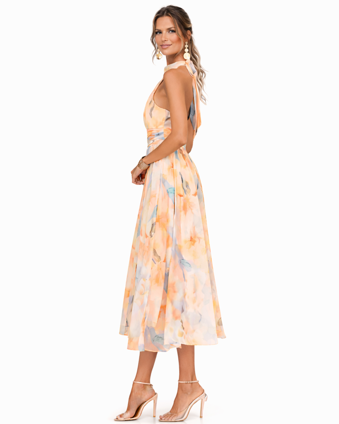 Luciana™ Watercolor Halter Maxi Dress