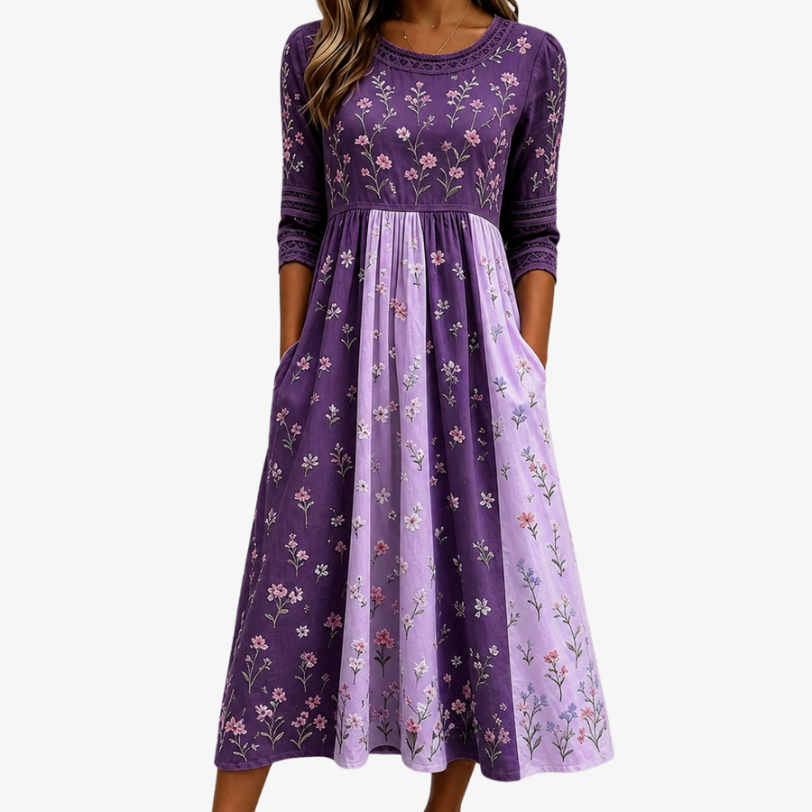 Lilac | Wildflower Panel Midi Dress