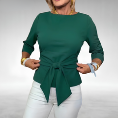 Avril™ Elegant Tie-Waist Blouse