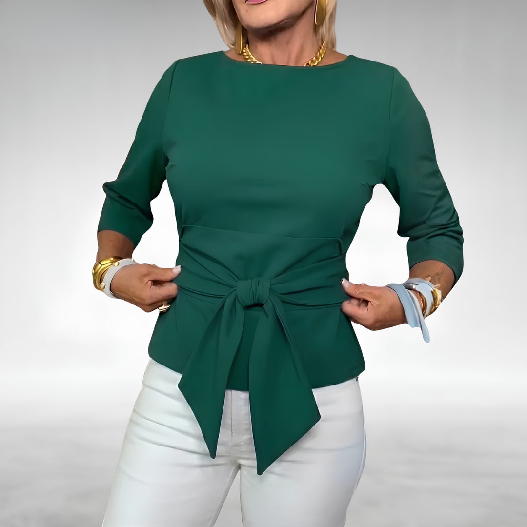Avril™ Elegant Tie-Waist Blouse