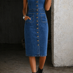 Rivka | Button-Up Denim Dress