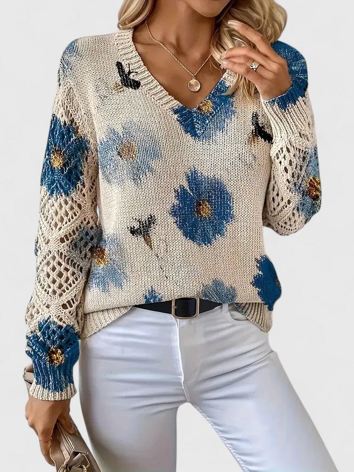 Kaiti™ - Elegant Floral Sweater