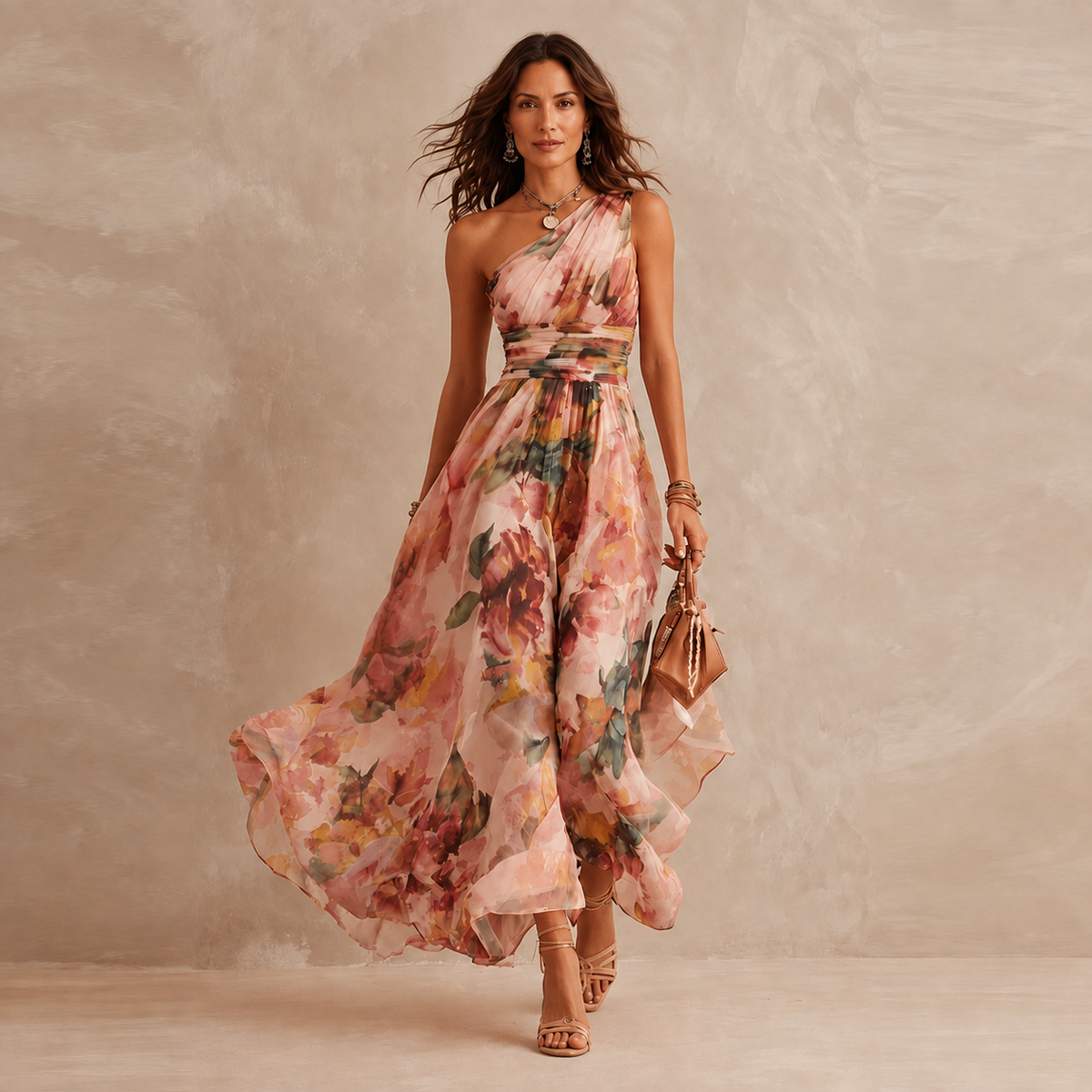 Celeste™ One-Shoulder Floral Maxi Dress