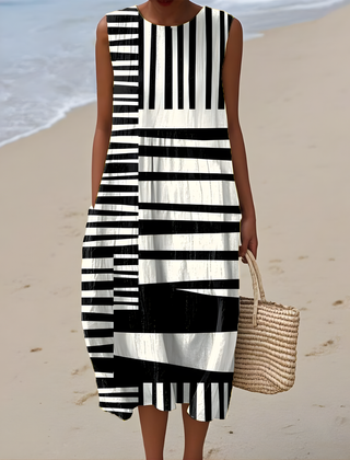 Jaliyah™ | Abstract Striped Summer Dress