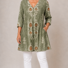 Everly | Long Blouse with V-Neck
