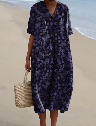 Pearl™ | Soft Floral V-Neck Summer Dress