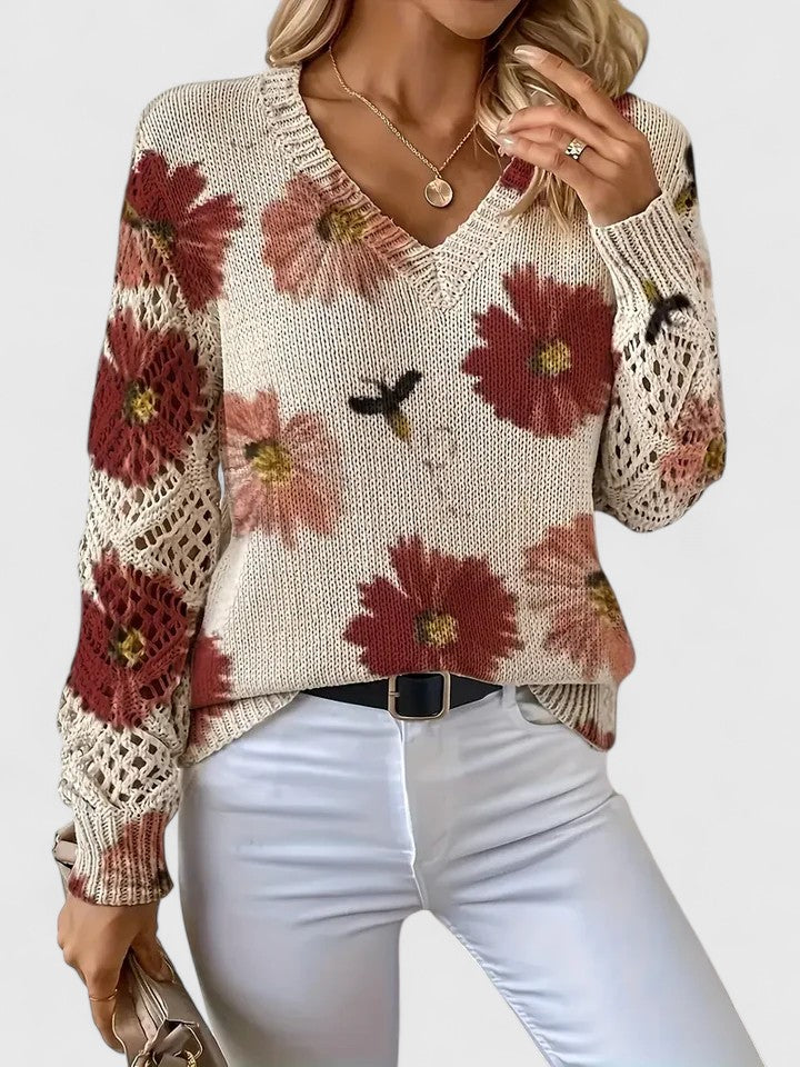 Kaiti™ - Elegant Floral Sweater