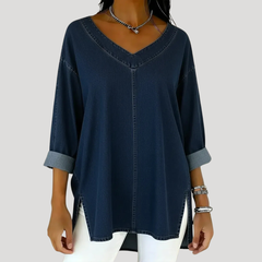 Selena™ Vintage Oversized Denim Top