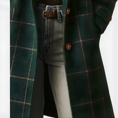 Kora™ Long Tweed Plaid Coat