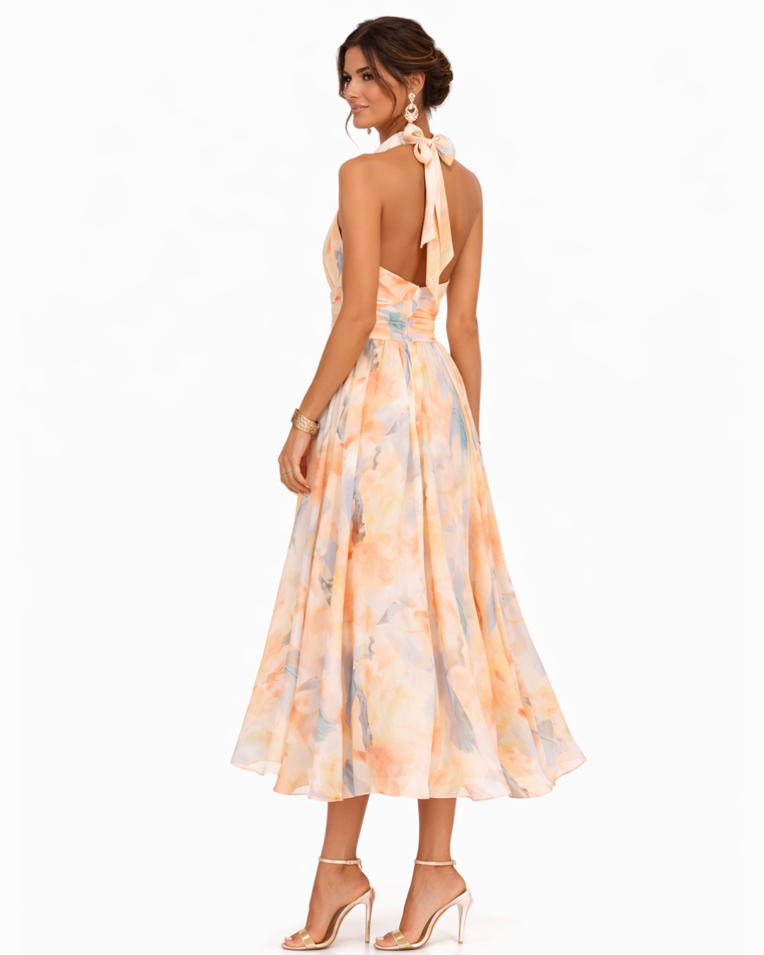 Luciana™ Watercolor Halter Maxi Dress